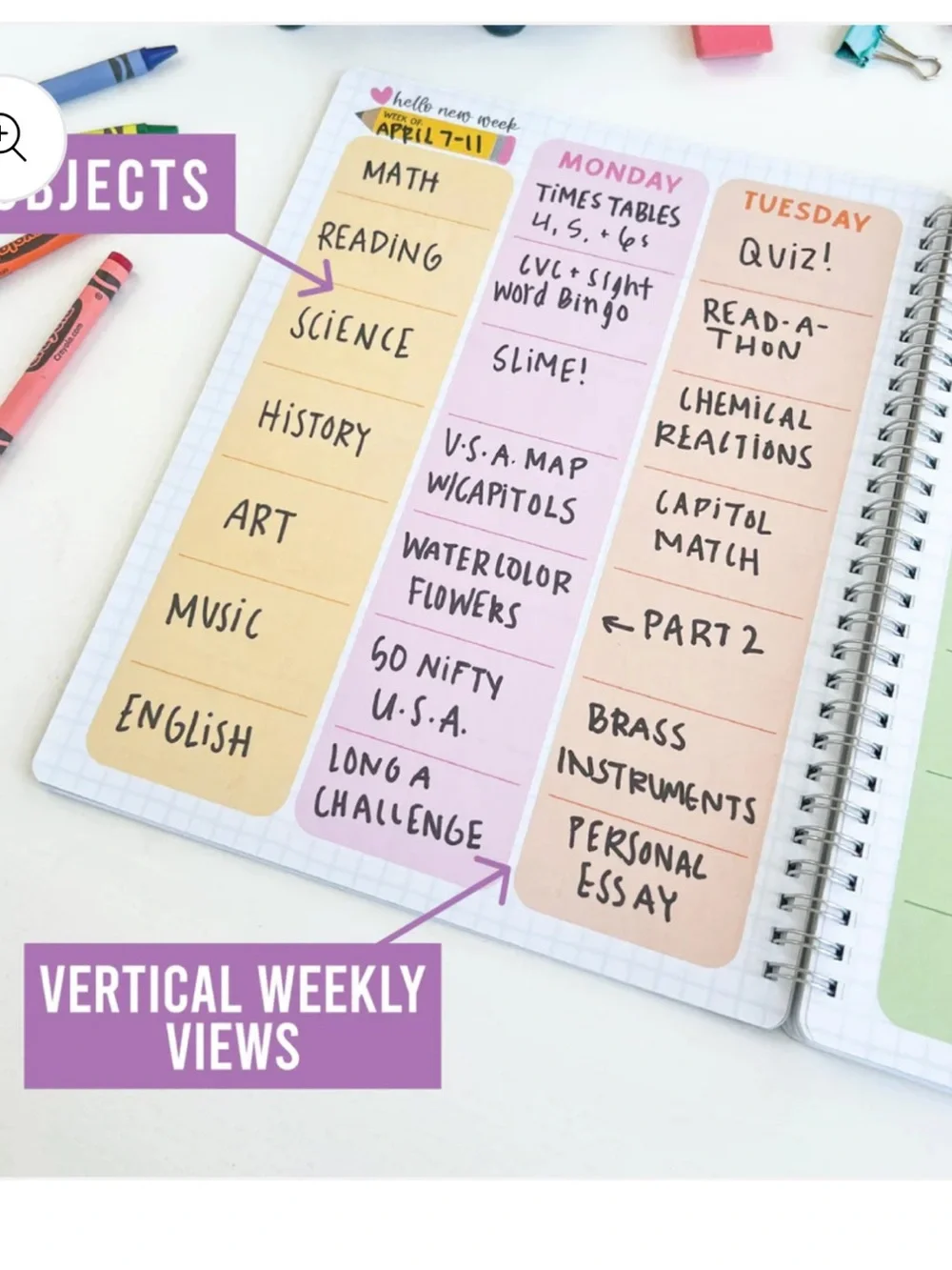 Hadley Designs Lesson Plans Teacher Planner - Pastel Rainbow